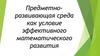 Предметно-развивающая среда, как условие эффективного математического развития у детей дошкольного возраста