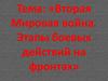 Вторая Мировая война. Этапы боевых действий на фронтах