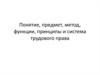 Понятие, предмет, метод, функции, принципы и система трудового права