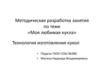 Методическая разработка занятия по теме «Моя любимая кукла»