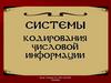 Системы кодирования числовой информации