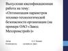 Выпускная квалификационная работа: Оптимизация параметров технико-технологической безопасности организации