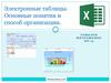 Электронные таблицы. Основные понятия и способ организации