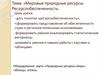 Мировые природные ресурсы. Ресурсообеспеченность