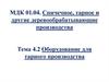 Спичечное, тарное и другие деревообрабатывающие производства. Оборудование для тарного производства