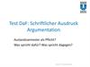 Test DaF: Schriftlicher Ausdruck Argumentation