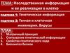 Наследственная информация и ее реализация в клетке