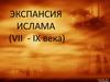Экспансия ислама в VII - IХ века