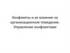 Конфликты и их влияние на организационное поведение. Управление конфликтами