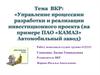 Управление процессами разработки и реализации инвестиционного проекта на примере ПАО «КАМАЗ» Автомобильный завод