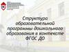 Структура образовательной программы дошкольного образования в контексте ФГОС ДО