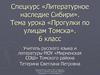 Прогулки по улицам Томска. Спецкурс «Литературное наследие Сибири». 6 класс