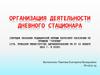 Организация деятельности дневного стационара (Порядок оказания медицинской помощи взрослому населению по профилю "терапия"