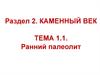 Ранний палеолит. Каменный век