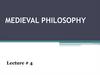 Medieval philosophy