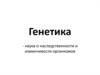 Генетика. Наследственность