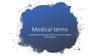 Medical terms