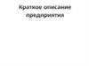 Отчет о практике. Краткое описание предприятия
