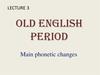 Old english period. Lecture 3