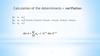 Calculation of the determinants + verifiation