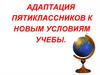 Адаптация пятиклассников к новым условиям учебы