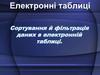 Сортування й фільтрація даних в електронній таблиці