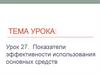 Показатели эффективности использования основных средств