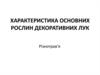 Характеристика основних рослин декоративних лук. Різнотрав'я