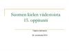 Suomen kielen viidestoista 15. oppitunti