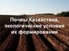 Почвы Казахстана, экологические условия их формирования