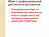 Область профессиональной деятельности выпускников. Для ОИС-119