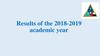 Results of the 2018-2019 academic year