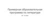 Примерная образовательная программа по литературе (10-11 класс)