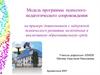 Модель программы психолого-педагогического сопровождения на примере дошкольников с задержкой психического развития