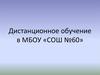 Дистанционное обучение в МБОУ «СОШ № 60»