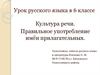 Культура речи. Правильное употребление имён прилагательных