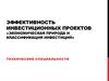 Эффективность инвестиционных проектов «Экономическая природа и классификация инвестиций»