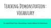 Teaching Demonstration: vocabulary