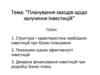 Планування заходів щодо залучення інвестицій