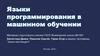 Языки программирования в машинном обучении