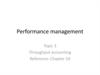 Performance management. Throughput accounting. (Topic 3)