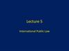 International Public Law. Lecture 5
