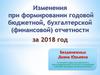 Изменения при формировании годовой бюджетной, бухгалтерской (финансовой) отчетности