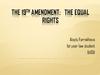 The 19th amendment: the equal rights