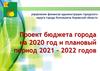 Проект бюджета на 2020 год и плановый период 2021 и 2022 годов города Котельнича Кировской области