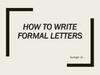 How to write formal letters