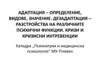 Адаптация – определение, видове, значение. Дезадаптация – разстройства на различните психични функции