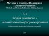 Методы и системы поддержки принятия решений. Задачи линейного и целочисленного программирования