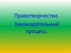 Правотворчество. Законодательный процесс