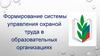 Формирование системы управления охраной труда в образовательных организациях